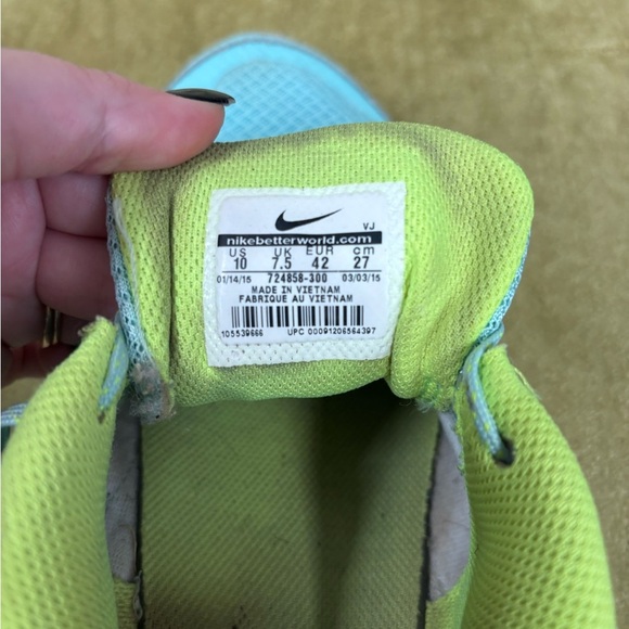 Nike Womens Flex Trainer 5 Teal and Lime Green Running Sneakers Size 10 - Picture 5 of 6